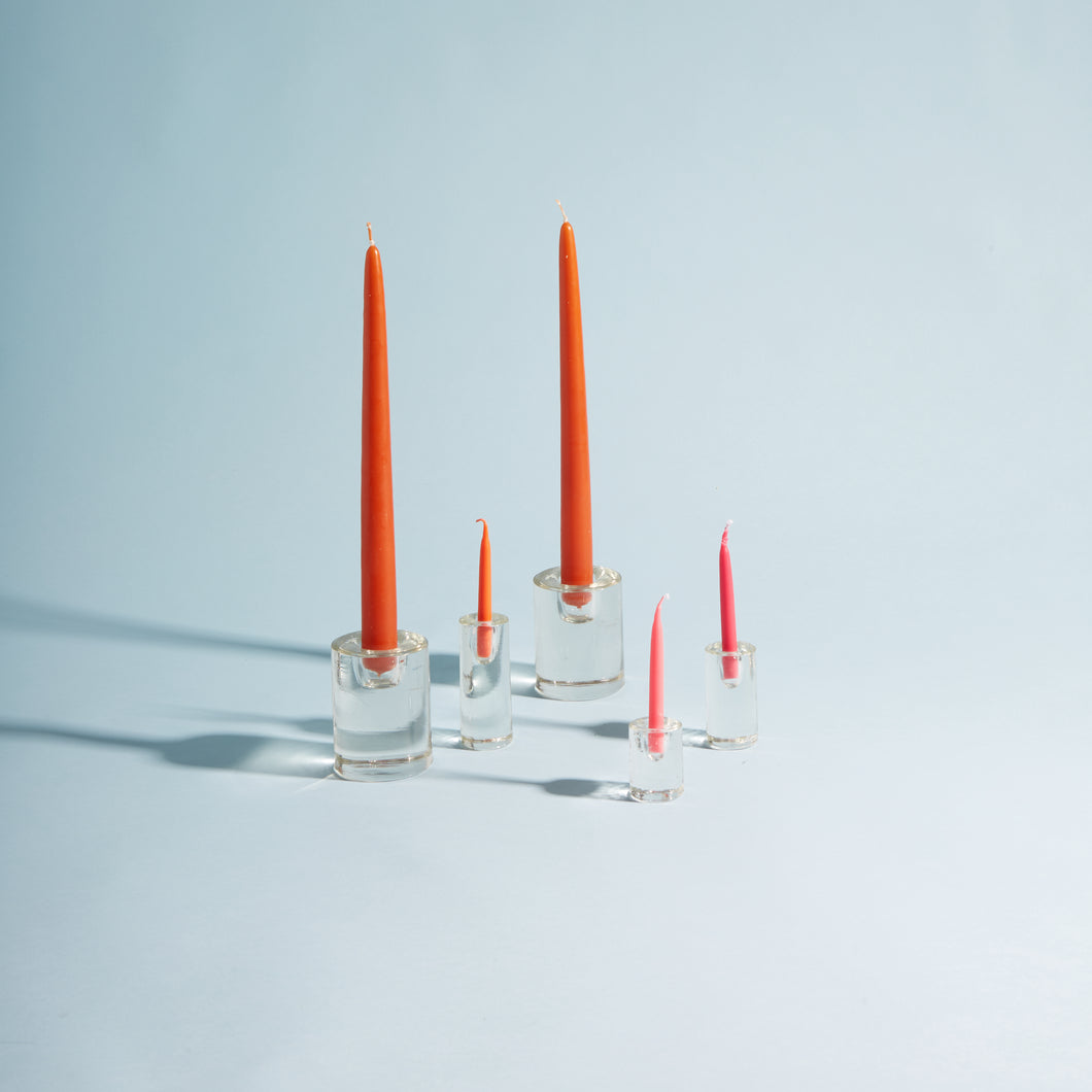 Glass Cylinder Candle Holder Set